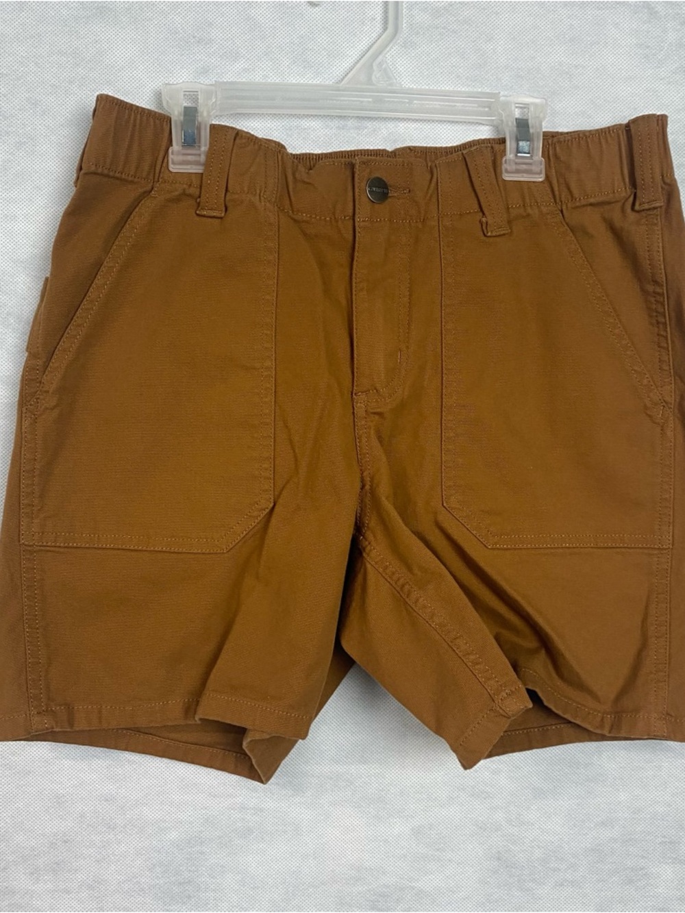 Carhartt Shorts Women 6 Brown Rugged Flex Canvas Relaxed Utility Shorts - Picture 2 of 12